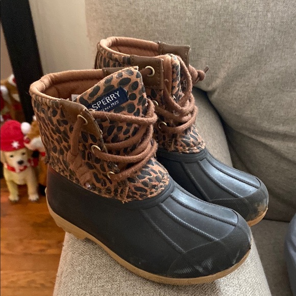 SPERRY Leopard Print Duck Boots - Picture 2 of 4